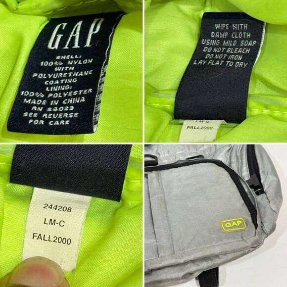 00 S Old Gap Rucksack Backpack Y2K Silver - Picture 8 of 16